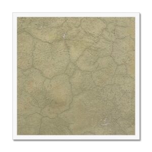 Simple wall photo reminiscent of a dried crackling clay in a 20x20” white frame.